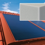 Solar collectors being insulated using Basotect from BASF