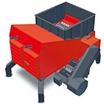 Plastics shredder with modular pressing system